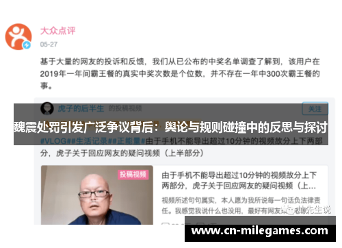魏震处罚引发广泛争议背后：舆论与规则碰撞中的反思与探讨